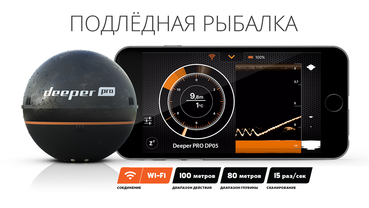 Беспроводной эхолот Deeper Smart Sonar PRO (wi-fi) купить в Набережных  Челнах с доставкой — цена, отзывы, характеристики | «Ru-GPS»