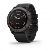 Часы Garmin Fenix 6X Sapphire серый DLC с черным ремешком
