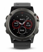 Часы Garmin Fenix 5X Sapphire серые с черным ремешком