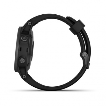 Часы Garmin FENIX 5S PLUS SAPPHIRE черные с черным ремешком