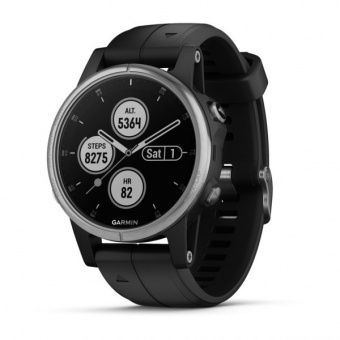 Часы Garmin FENIX 5S PLUS черные с черным ремешком