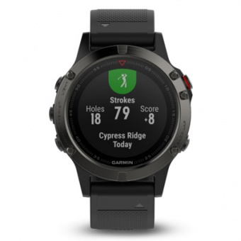 Часы Garmin Fenix 5 серые с черным ремешком